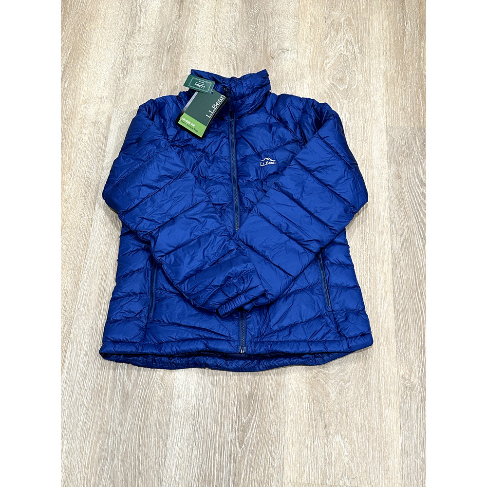 L.L.Bean Ultralight 850 Down Jacket Women's Petite Small, Ocean Blue, NWT